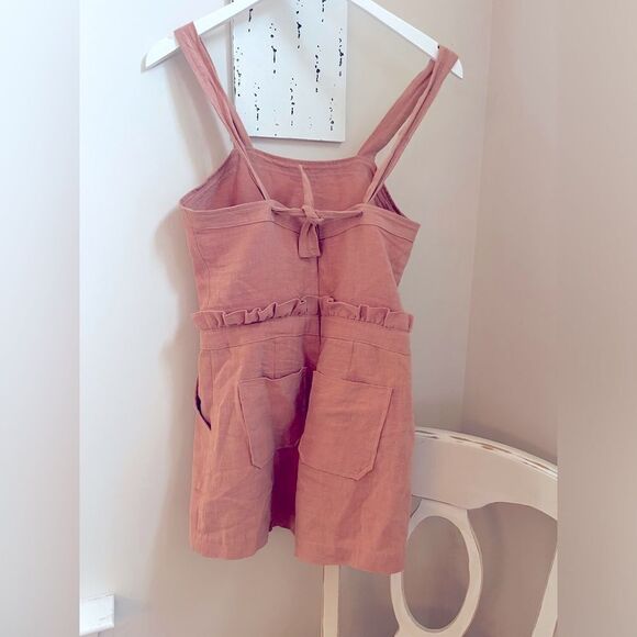 SAYLOR Pinky-Nude color Sleeveless Romper! 100% linen; Size Small. Soooo Cute!!! - Picture 8 of 12